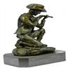 Image 5 : Cowboy With Gun Bullet Rifle Shooting Range Bronze Sculpture