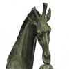 Image 6 : African Giraffe With Cub Bust Bronze Sculpture