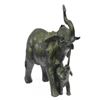 Image 1 : Elephant with Baby Wildlife Bronze Sculpture on Marble Base Statue