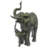 Image 2 : Elephant with Baby Wildlife Bronze Sculpture on Marble Base Statue