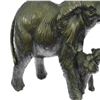 Image 8 : Elephant with Baby Wildlife Bronze Sculpture on Marble Base Statue