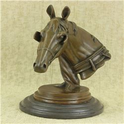 Horse Head Bust Bronze Sculpture