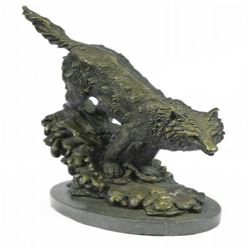 Howling Wolf Bronze Sculpture