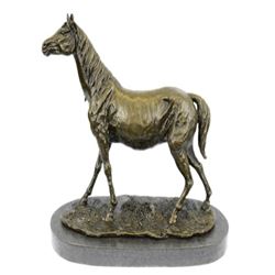 Stallion Racing Horse Trophy Bronze Sculpture