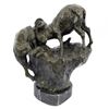 Image 1 : Art Deco Hot Cast two Fighting Rams Mascot Bronze Sculpture