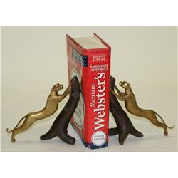 Vintage Pompeian Bronze Clad Mountain Lion Bookends