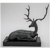 Image 1 : Special Patina Moose Wildlife Edition Bronze Sculpture on Marble Base Figurine