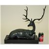 Image 2 : Special Patina Moose Wildlife Edition Bronze Sculpture on Marble Base Figurine