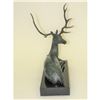 Image 6 : Special Patina Moose Wildlife Edition Bronze Sculpture on Marble Base Figurine