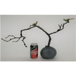 Art Deco Love Birds Bronze Sculpture on Marble Base Figurine