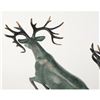 Image 5 : Two Running Stag Reindeer Bronze Statue
