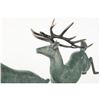 Image 8 : Two Running Stag Reindeer Bronze Statue