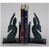 Image 1 : Two Gazelle Wildlife Bookends Bronze Sculpture