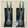 Image 3 : Two Gazelle Wildlife Bookends Bronze Sculpture