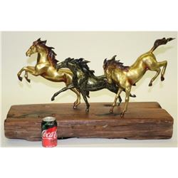 Triple Crown Horse Trophy Bronze Sculpture