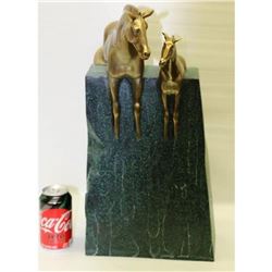 Artwork Mother and Son Horse Stallion Bronze Sculpture