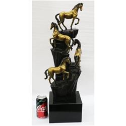 handmade Animal Edition Four Galloping Horses Mustangs Bronze Sculpture