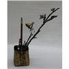 Image 4 : Vase Love Bird an Jasmine Branch Bronze Sculpture