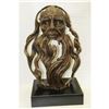 Image 1 : Ancient Head of an Chinese Old Man with Long Beard Bronze Sculpture