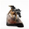 Image 3 : Two Galloping Horses Hand Painted Bronze Sculpture