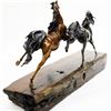 Image 4 : Two Galloping Horses Hand Painted Bronze Sculpture
