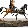 Image 5 : Two Galloping Horses Hand Painted Bronze Sculpture