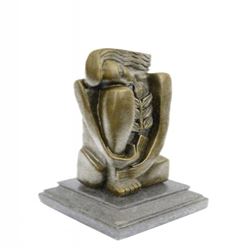 Woman Marble Base Bronze Figurine