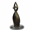 Image 1 : Modern art Creation of Two Beings Becoming One Bronze Sculpture