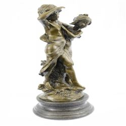 Boy and girl Walking Bronze Sculpture
