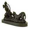 Image 4 : Man With Bow and Arrow Striking Lion Bronze Sculpture