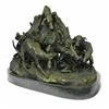 Image 1 : Wild Boar Bronze Sculpture on Marble Base Figurine