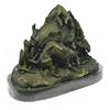 Image 2 : Wild Boar Bronze Sculpture on Marble Base Figurine