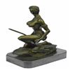 Image 2 : Amazon Nude Woman With Sword Bronze Statue