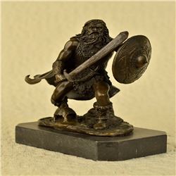 European Warrior with Sword Bronze Sculpture