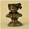Image 1 : Nude Female Bust Bronze Sculpture on Marble Base Statue