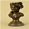 Image 6 : Nude Female Bust Bronze Sculpture on Marble Base Statue