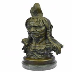 Native American Indian Warrior Chief Bronze Sculpture