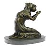 Image 1 : Mother Virgin Mary Praying Bronze Sculpture on Marble Base Statue
