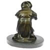 Image 2 : Mother Virgin Mary Praying Bronze Sculpture on Marble Base Statue