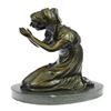 Image 4 : Mother Virgin Mary Praying Bronze Sculpture on Marble Base Statue