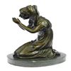 Image 9 : Mother Virgin Mary Praying Bronze Sculpture on Marble Base Statue