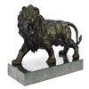 Image 5 : Angry Hungry Male Lion on Marble Base Bronze Sculpture