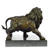 Image 7 : Angry Hungry Male Lion on Marble Base Bronze Sculpture