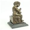 Image 3 : Nude Young Boy Reading Book Bronze Figurine