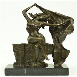 Sexy Lady Bronze on Marble Base Statue