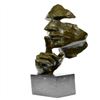 Image 1 : Man Hush Up Bronze Sculpture on Marble Base Figurine