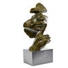 Image 6 : Man Hush Up Bronze Sculpture on Marble Base Figurine
