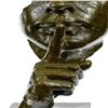 Image 8 : Man Hush Up Bronze Sculpture on Marble Base Figurine