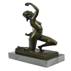 English Nude Woman Sport Arena Bronze Sculpture