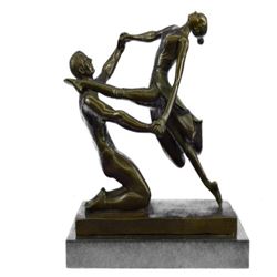 Ballerina Dance Bronze Statue on Marble Base Sculpture